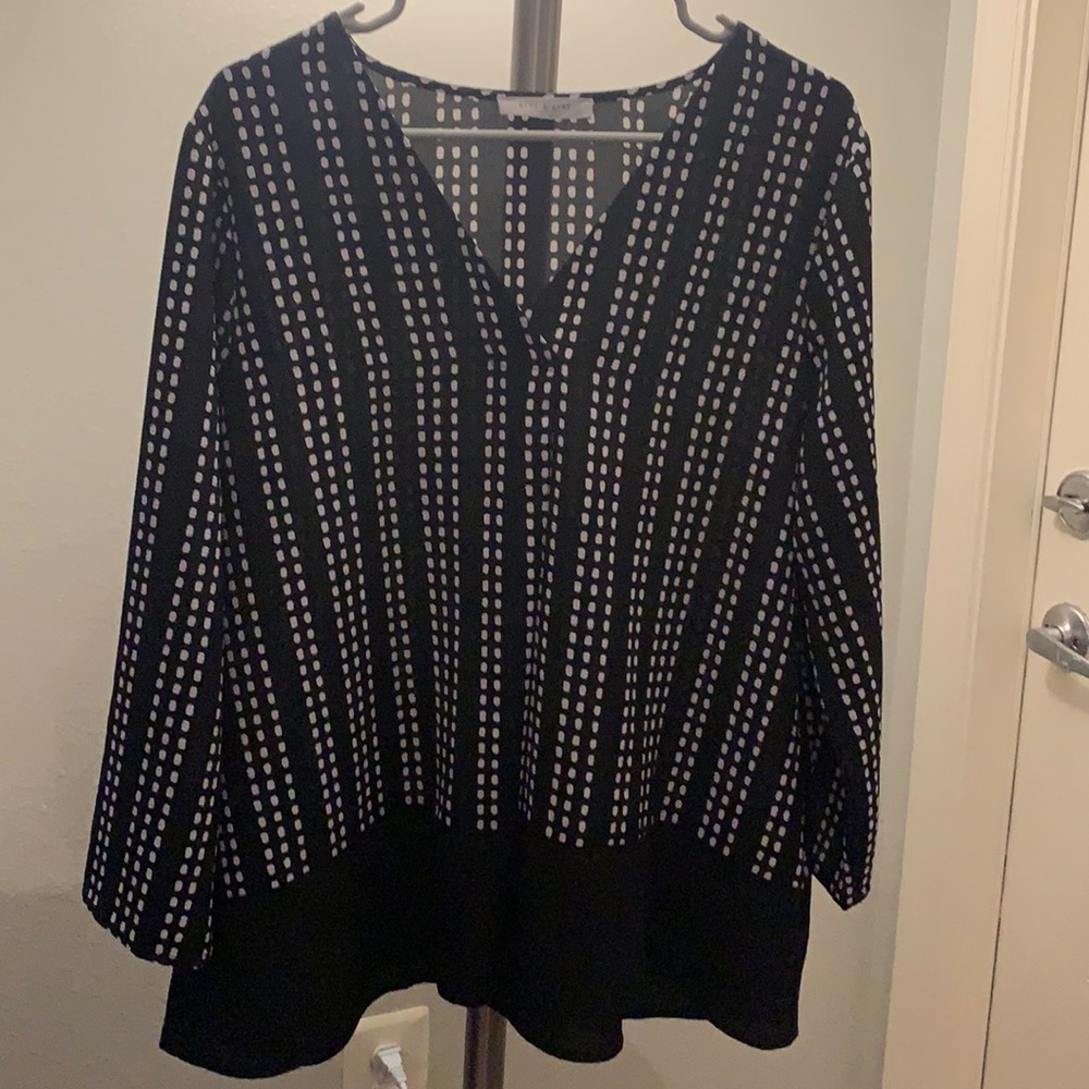 Grey & Gray black and White 3/4 Blouse